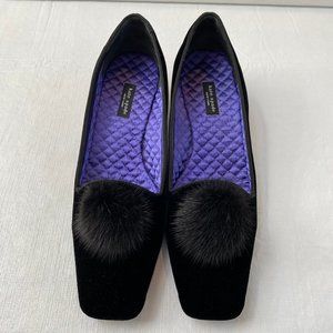 Kate Spade Tryst Black Velvet Heels Pumps